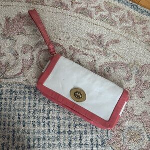 Coach White and Pink Clutch Purse